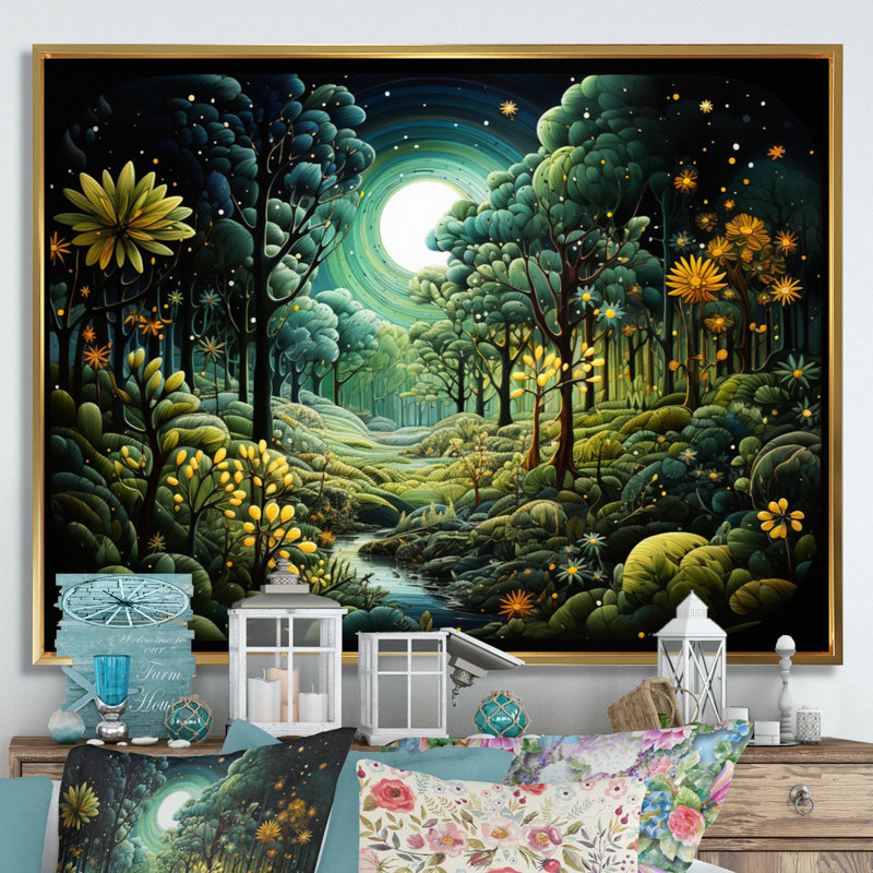 «Beverlyann Forest Enchanted Forest Pointillism II - Forest», reproduction sur toile, H 34 po x l 44 po x P 1,5 po