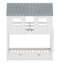 Structure de lit superposé House avec lit gigogne escamotable, toit et fenêtre