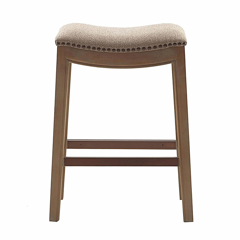 Tabouret Saddle, Linen Seat/Brown Frame
