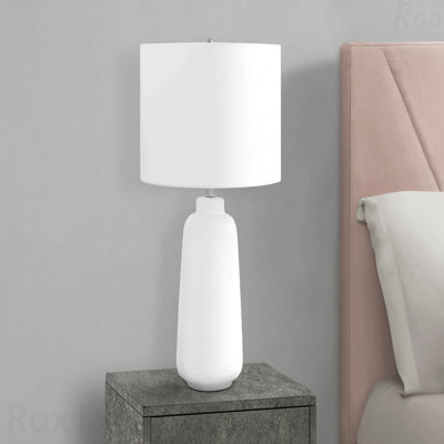 Table Lamp - 26"H, Cream Ceramic Material, Ivory & Cream Shade