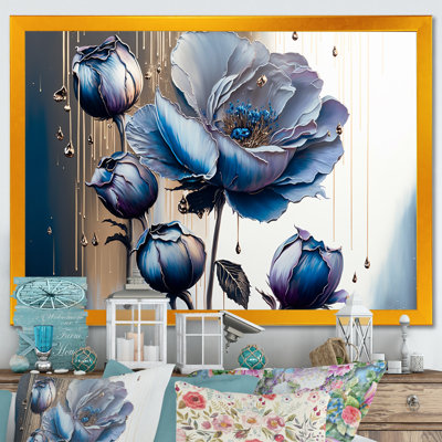 Brucknell bleu glacier et violettes violettes II - reproduction sur toile
