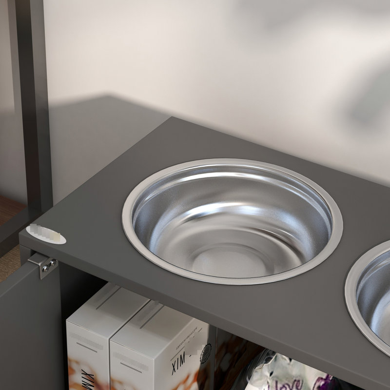 Bols à nourriture pour animaux 44L, gris
