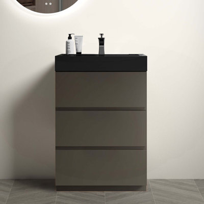 Meuble-lavabo moderne avec des caractéristiques avancées et beaucoup de rangement