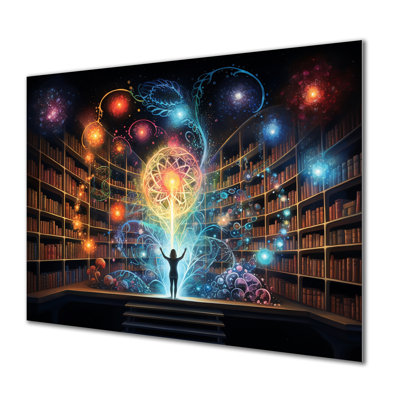 Déverrouillage de la bibliothèque cosmique «Connaissances», art mural de la sagesse, salon