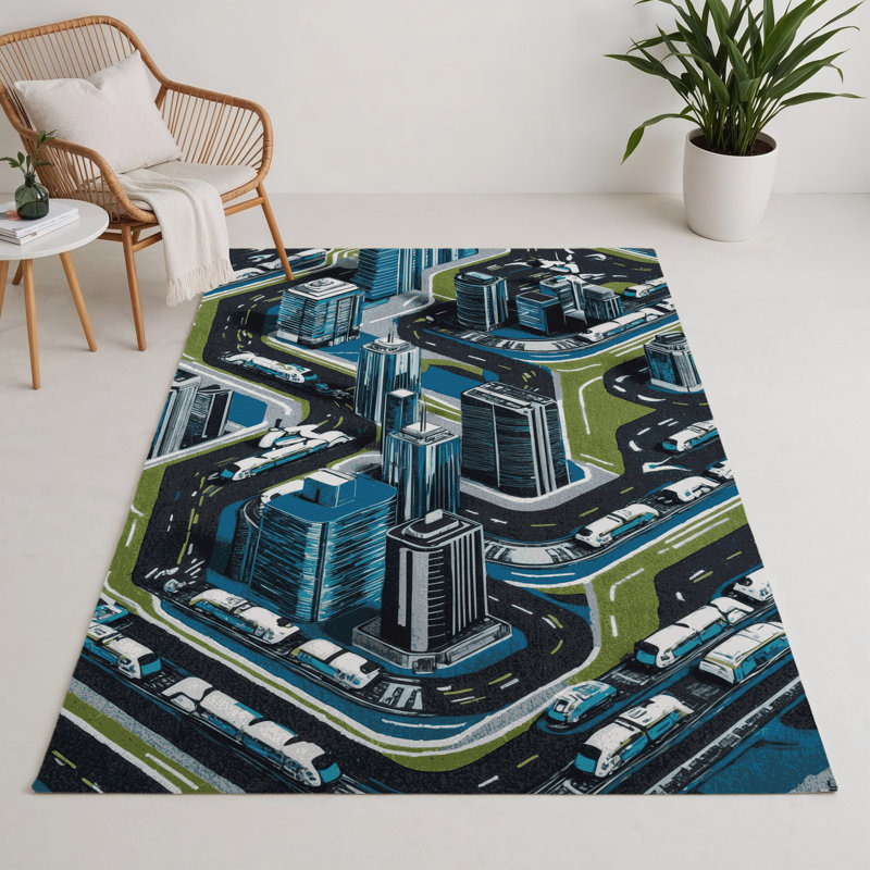 Tapis intérieur et extérieur gris Transport, Rectangle 5 pi x 7 pi