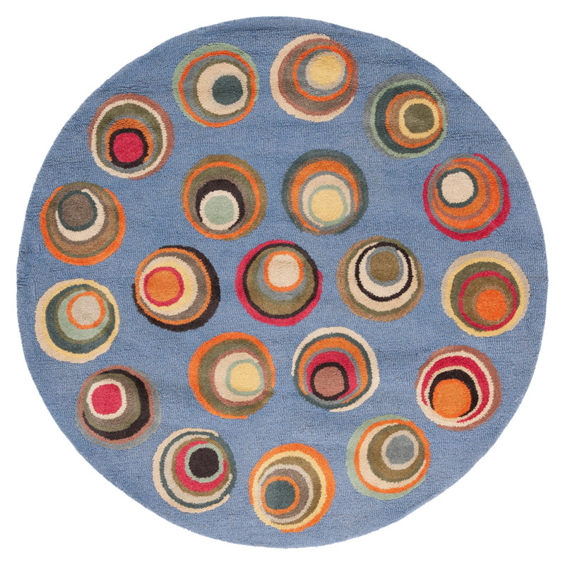 Candelo Soho Hand Tufted Wool Geometric Rug, Round 6'