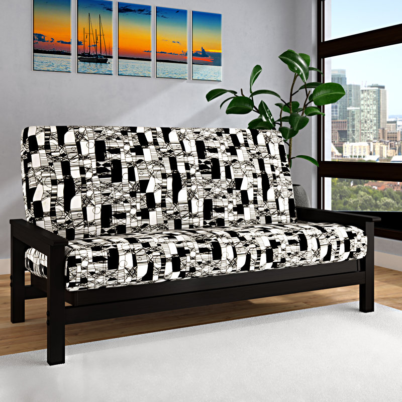 Jayla Box Cushion Futon Slipcover, Twin