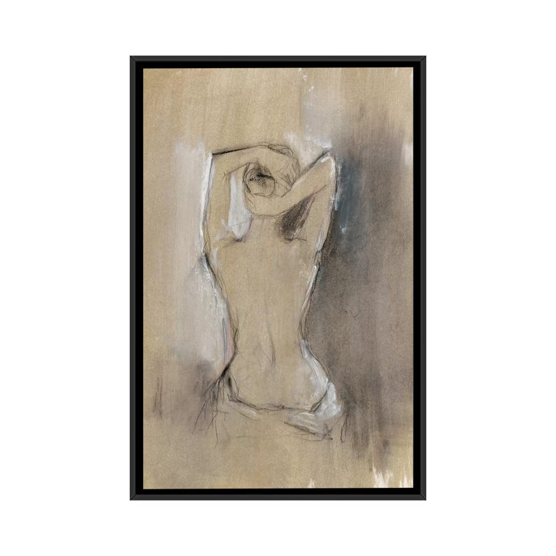 Contemporary Draped figure I - reproduction sur toile, H 26 po x l 18 po x P 1,5 po, Toile avec cadre noir, Pas de tapis