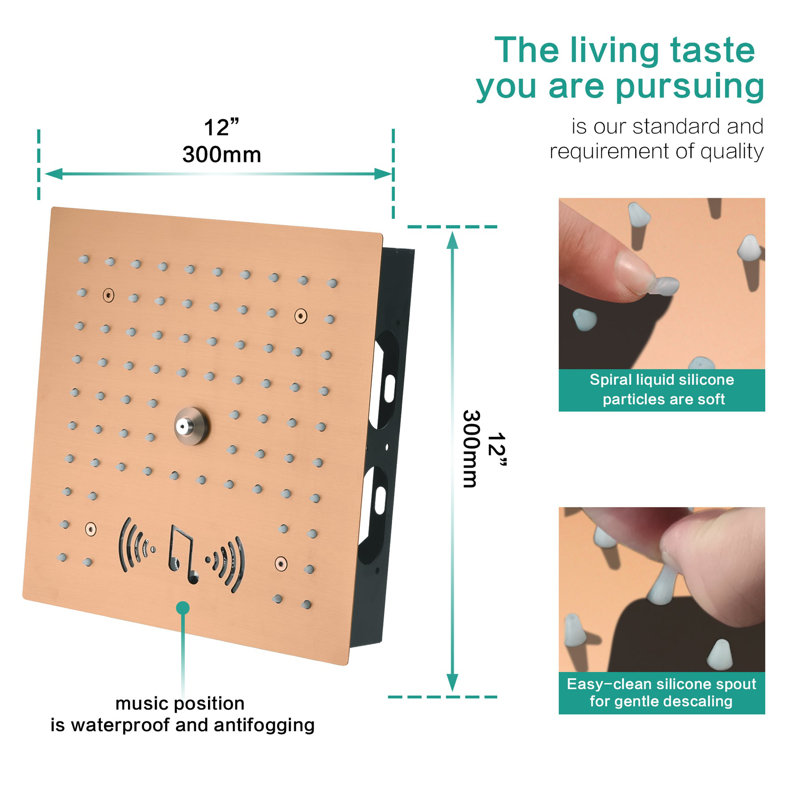 Thermostatic All-In-One Kit with Rough in-Valve, Rose Gold
