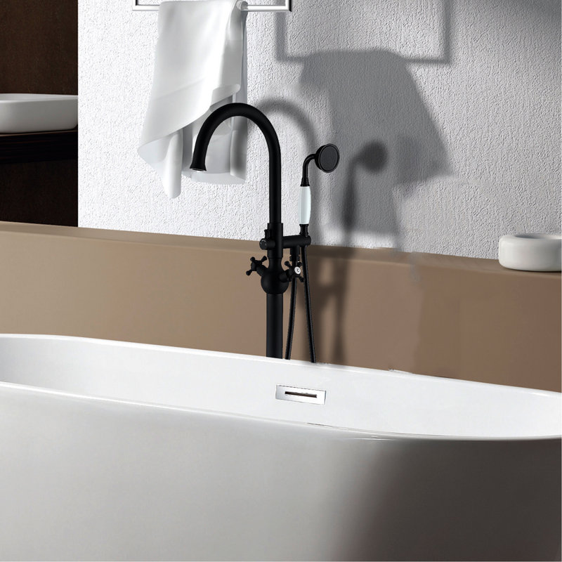 Robinet de baignoire noir mat avec douche à main - Métal, perfectionnement, entrée de salle de bain, perfection