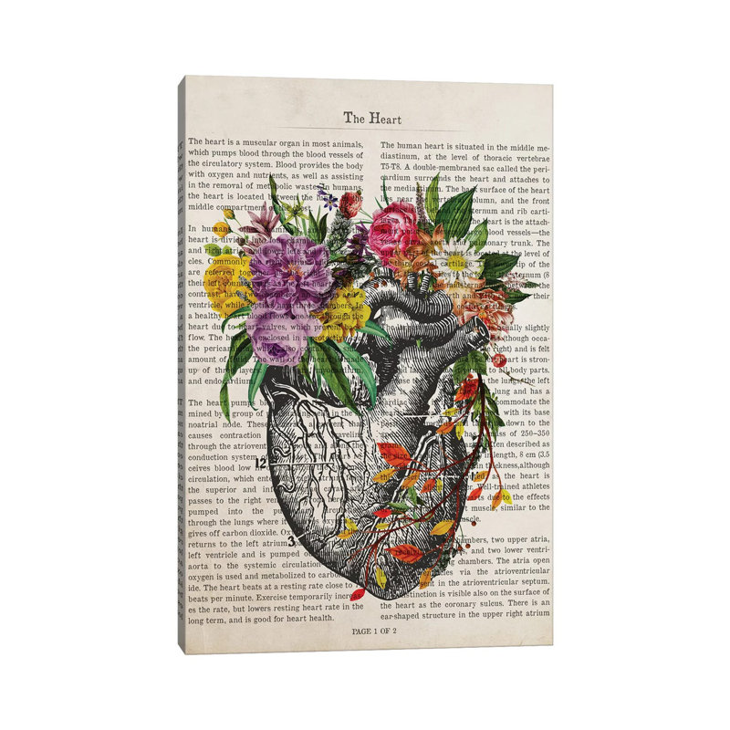 Reproduction d’art pixel the Heart par vieillis, Toile tendue, Pas de tapis, 60" H x 40'' W x 1.5'' D