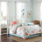 Queen Size 7 Piece Cotton Comforter In Coral - Printed Shells & Starfish Design, Filling, Easy Care Pieces, , Shells, Starfish, And Corals, Wrinkle-133453533