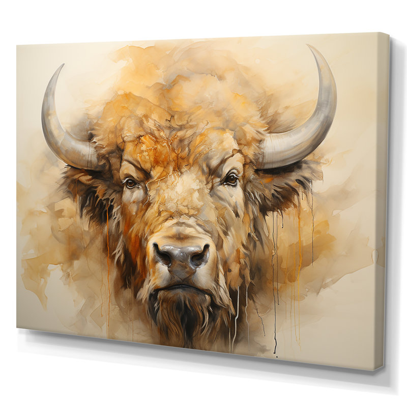 Tête de bison minimaliste - Buffalo / bison PT107172, H 30 po x l 40 po x P 1,5 po