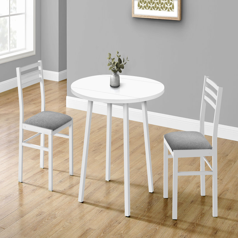 Dining Table Set, 3Pcs Set, Small, 35" Drop Leaf