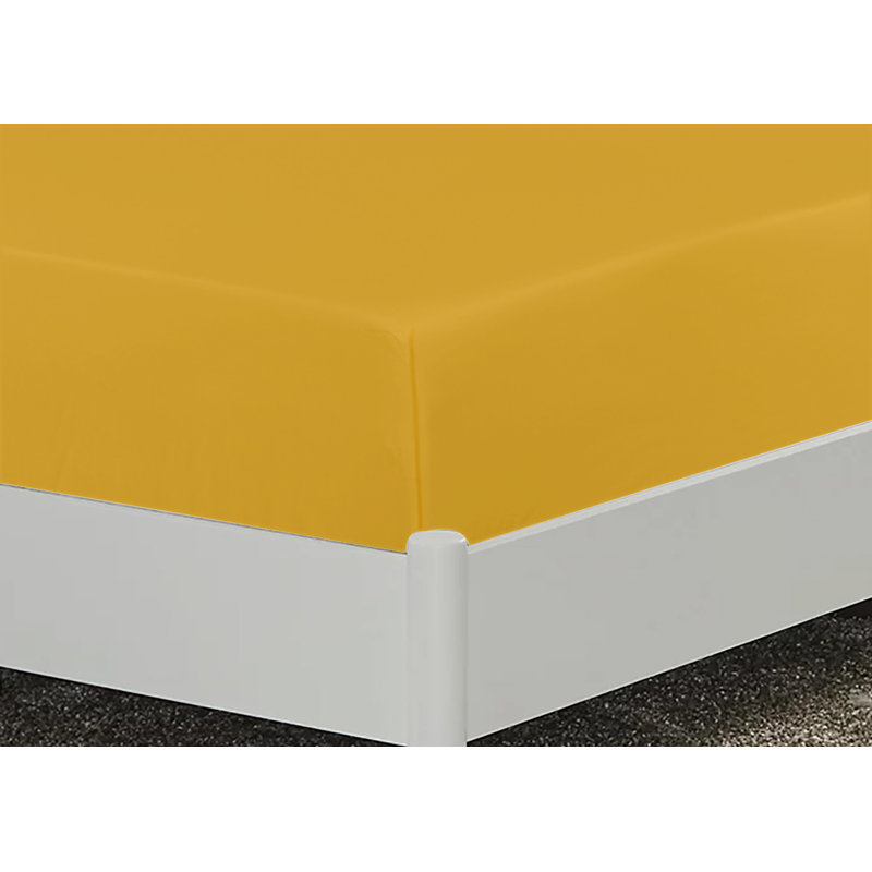 Microfiber Brushed 40cm Deep Fitted Sheet, Super King (6'), Ochre