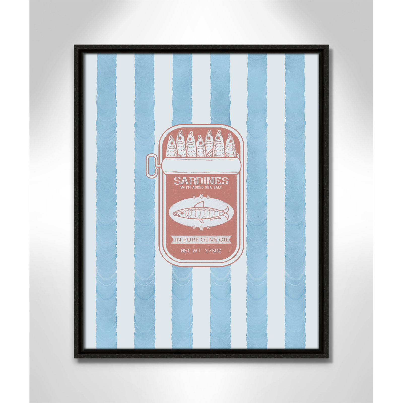 Salty Sardines Print by Marcus Prime, 17.5'' W x 21.5'' H, Espresso Floater