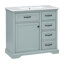 Meuble-lavabo de 36 po, lavabo en céramique gris, 4, porte en céramique, charnière de porte silencieuse