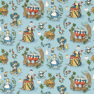 Disney x Sanderson Alice in Wonderland Puddle 10.05m x 68.6cm Matte Wallpaper Roll
