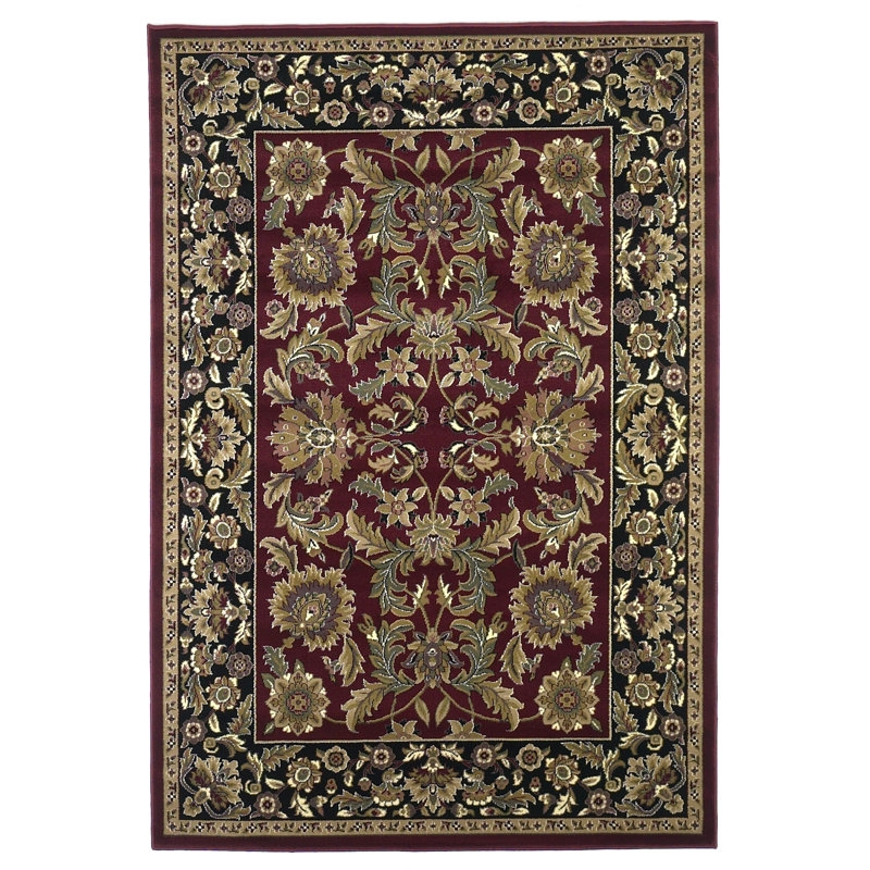 Tapis oriental rouge / noir Bellville, Rectangle 3 pi 3 po x 4 pi 11 po