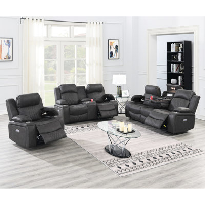 Gris anthracite Power Motion avec similicuir et rangement réglable dans les porte-gobelets