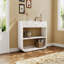 Console moderne courbée avec 3 tiroirs à fermeture en douceur et 2 tablettes ouvertes, base en bois massif, table de vestibule pour le vestibule du salon-714263103