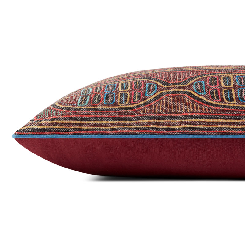 Abstract Throw Pillow, 13" H x 35" W x 6" D, Polyester/Polyfill