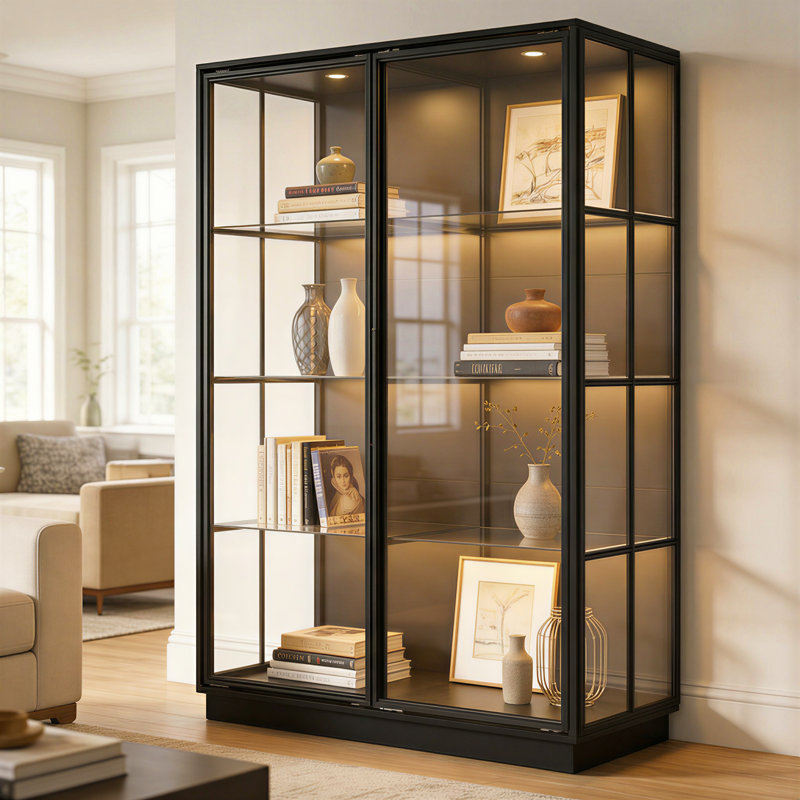 Display Cabinet With Glass And Lights