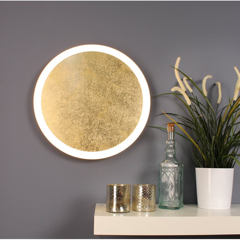 Paine LED Flush Mounted Sconce, 51cm H x 10cm W x 51cm D, Gold