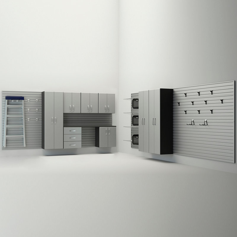 8 Piece Complete Storage System, Silver/Silver