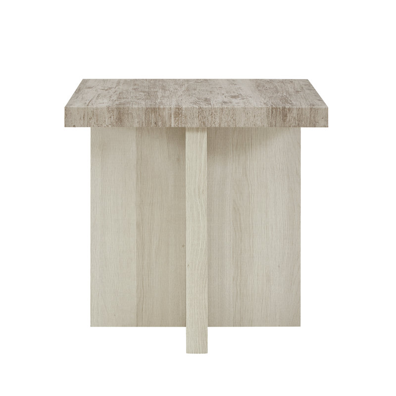 Breunig Square End Table, Nightstand, Gray/Beige
