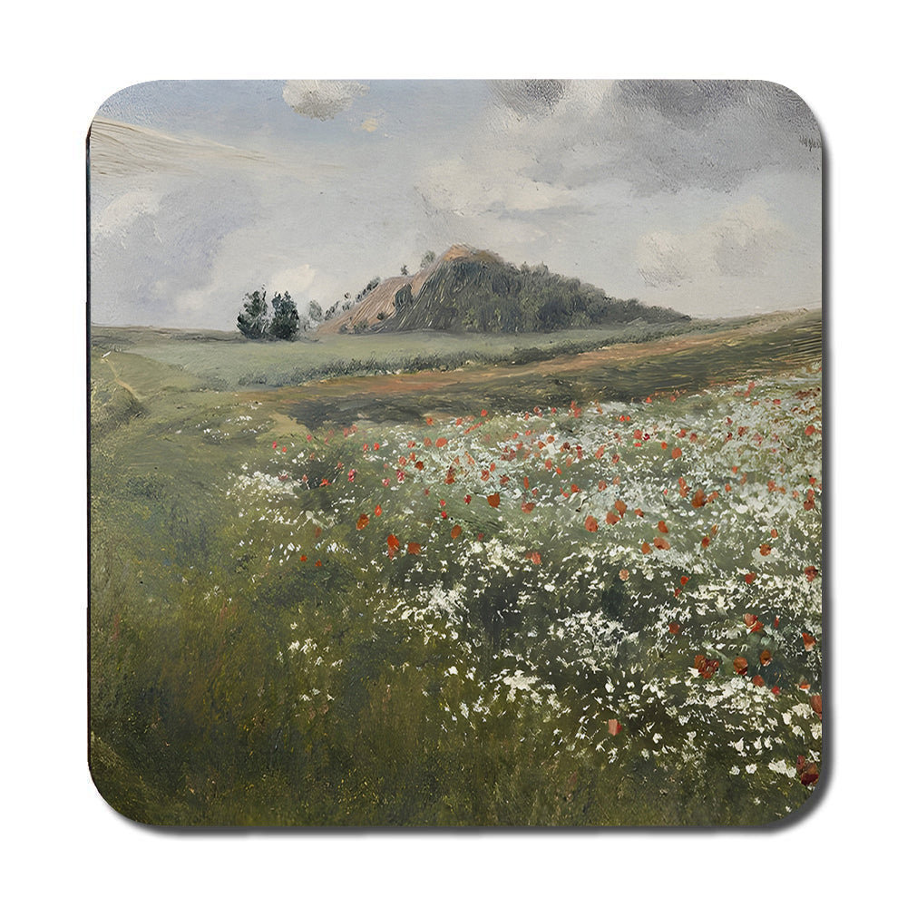Poppy Field Landscape Placemat And Coaster Set Home Decor