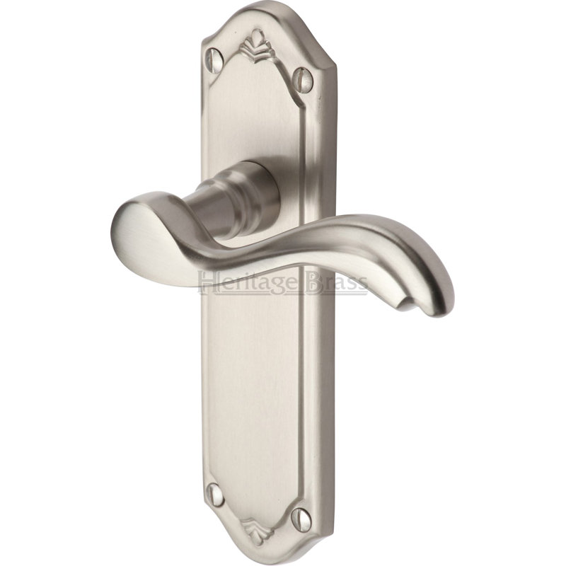 Heritage Brass Heritage Door Handle Lever Latch Lisboa Design, Satin Chrome