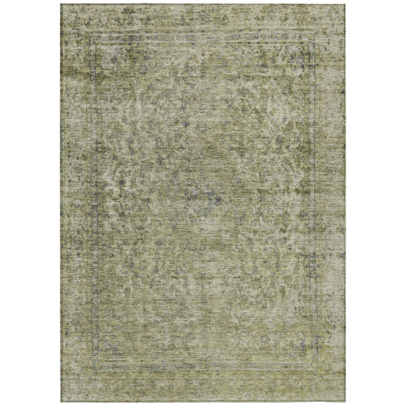 Tapis intérieur lavable abstrait 3 pi x 5 pi Sage