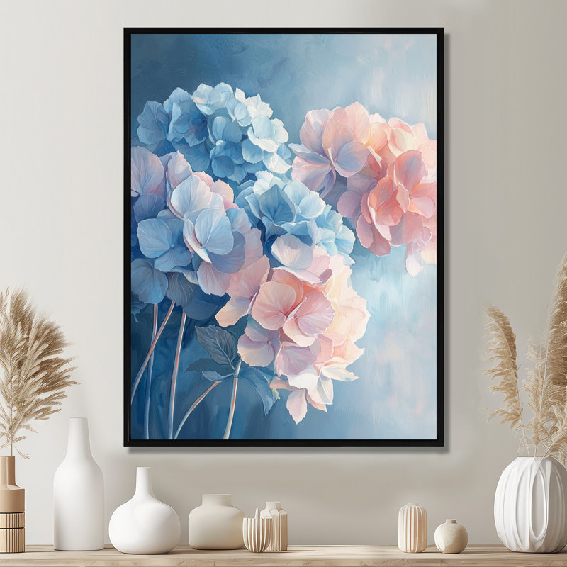 Arikan - Floral Wall Art, Black, Floater Framed Print, 20" H x 12" W