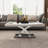White And Silver Rectangle Coffee Table With Polished Silver Double X-Base