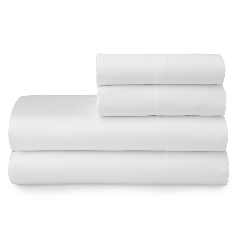 Ensemble de draps en coton de qualité égyptienne 250 fils, Double, Blanc