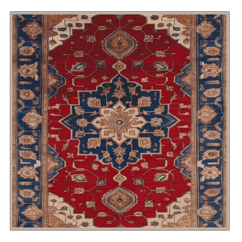 Machine Washable Persian Brown Area Rug, Square 5'