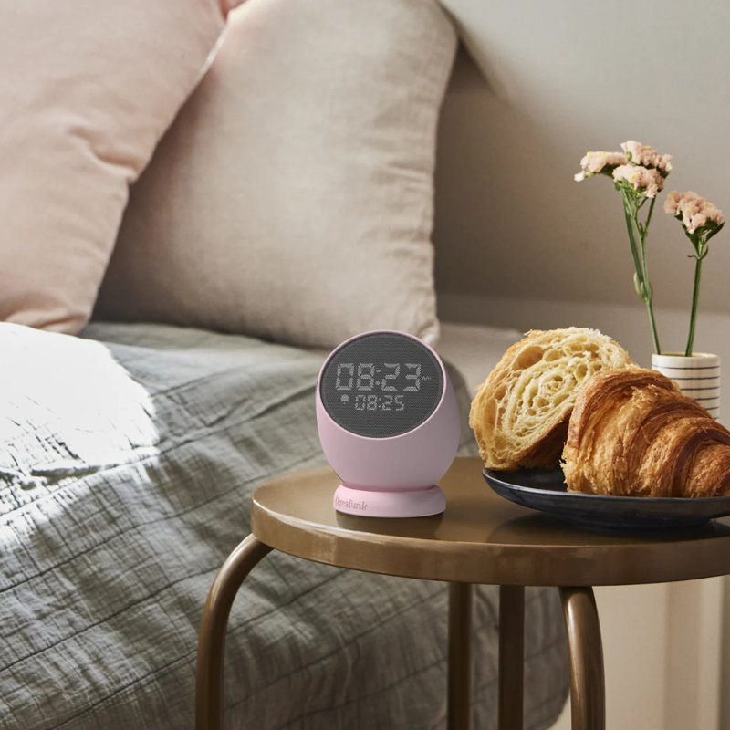 Digital Mechanical Alarm Tabletop Clock, Purple