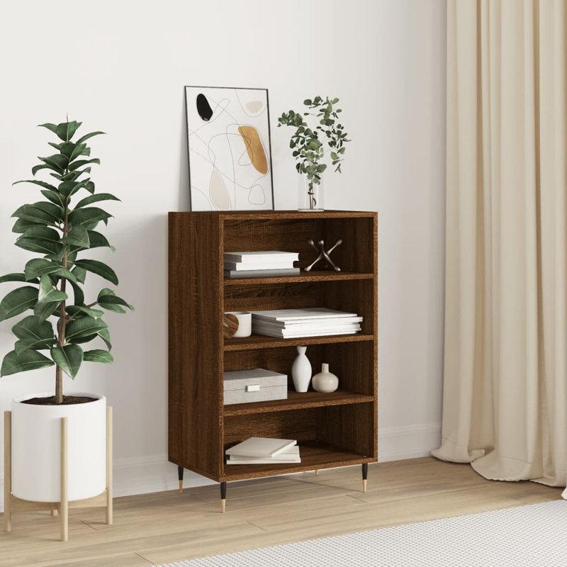 Linntown 90cm H x 57cm W Standard Bookcase, Brown Oak