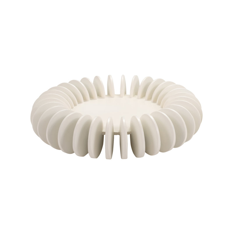 Stylish Round Abstract Tray for Coffee Table Decor - Decorative Accent Tray for Home Decor, Kitchen, Jewelry Display, or Trinket - 17", Tan