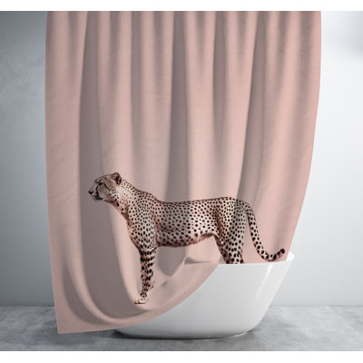 Rideau de douche guépard rose pâle