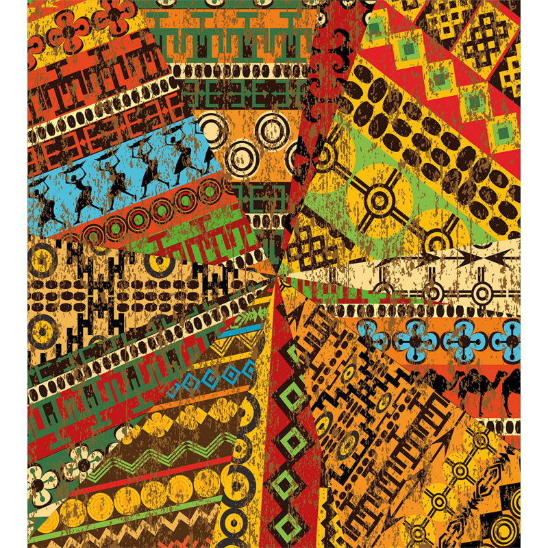 Teri Yellow/Red/Green Microfibre 350 TC Eclectic Duvet Cover Set, Single - 1 Standard Pillowcase