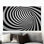 Conception abstraite de tourbillon noir sur toile de coton blanche convenant à un décor contemporain