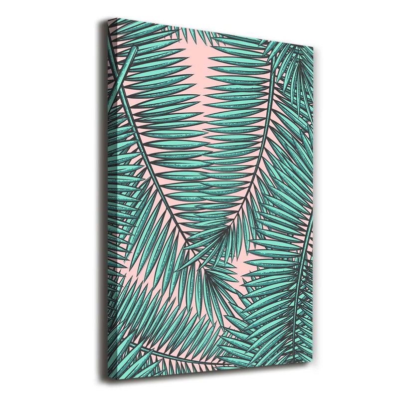 Leaves of Palm 1 Piece Wrapped Canvas Wall Art