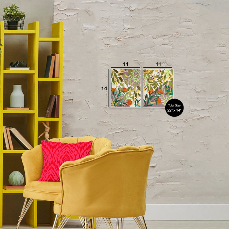 Ensemble de 2 plaques murales Walk With Me Botanicals, design par Dani Heyward