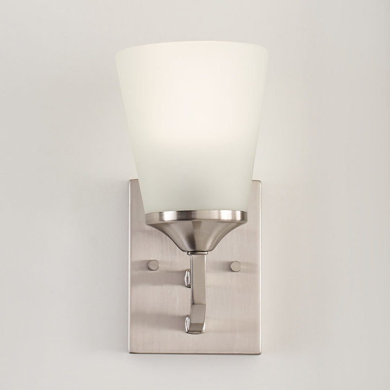 Hanford One Light Wall / Bath Sconce from Generation Lighting , Brushed Nickel, Satin etched