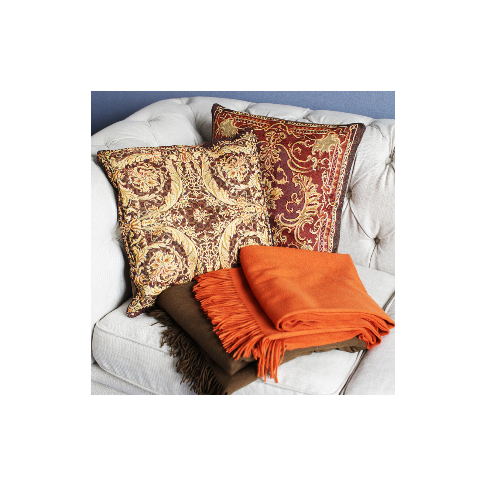 Hudie Quilted Throw Blanket, Orange