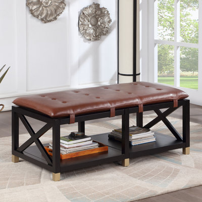 Banc de rangement en similicuir