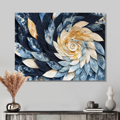 «Coastal Seashell Spiral Of The Ocean III - Vagues», impression murale en métal
