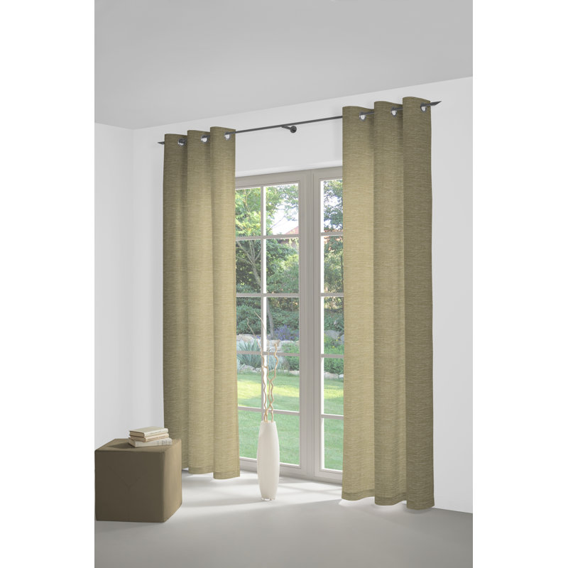 Breedlove Eyelet Room Darkening Single Curtain, Ochre, 270cm Width x 245cm Drop